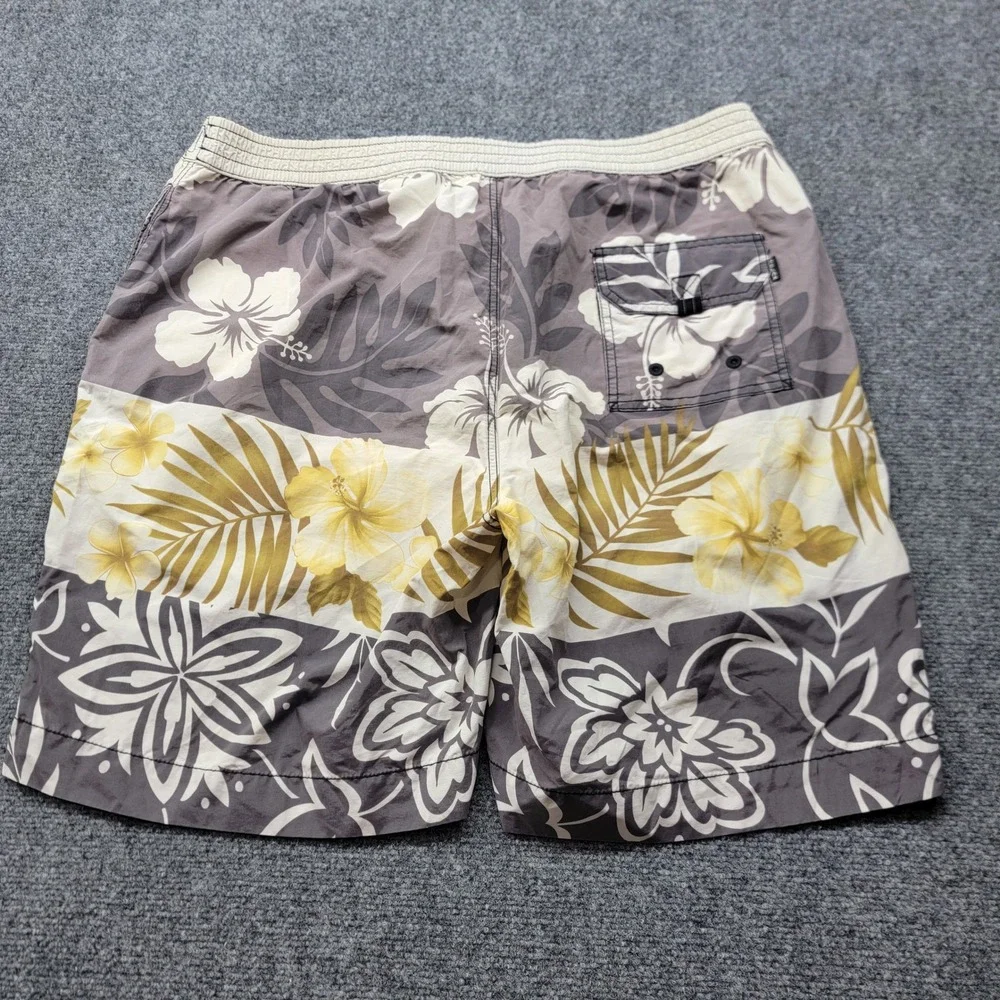 Tommy Bahama Relax Mens XL Swim Trunks Grey Floral Tropical Mesh Lined Shorts